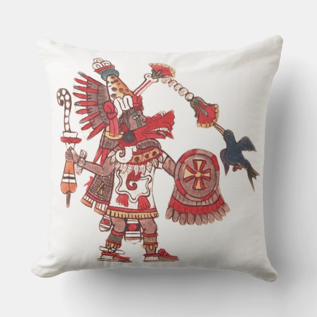 Tanzen aztekischer Shaman-Krieger Kissen Für Draußen (Vorderseite)