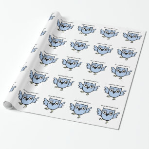 Tanzen-Baby-Eulen-blauer Jungen-personalisierte Geschenkpapier