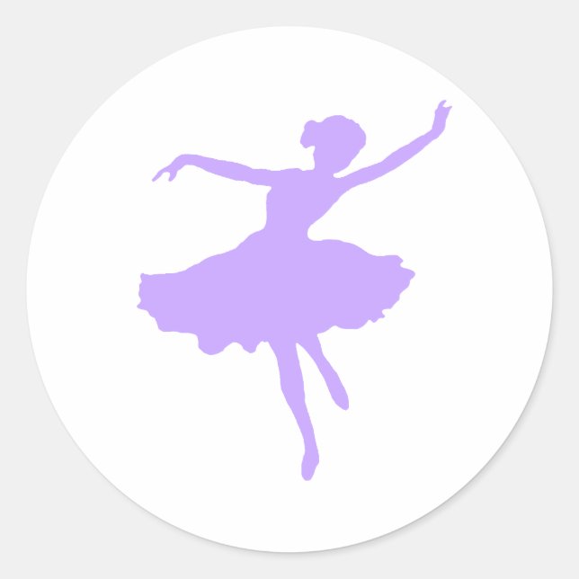Tanzen Ballerina in Lilac Periwinkle Runder Aufkleber (Vorderseite)