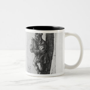 Tanzen-Bauern und ein Dudelsack-Spieler, 1514 Zweifarbige Tasse