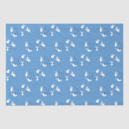 Tanzen Bunnies Es ist ein Junge! Blaues Gewebe Seidenpapier