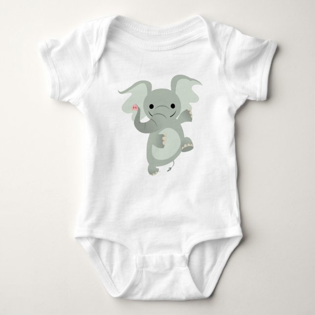 Tanzen-Cartoon-Elefant-Baby-Kleid Baby Strampler (Vorderseite)