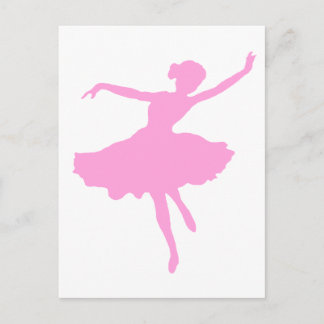 Tanzen der Ballerina in Rosa Postkarte