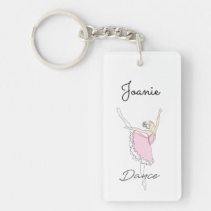 Tanzen der Ballerina in Rosa Schlüsselanhänger
