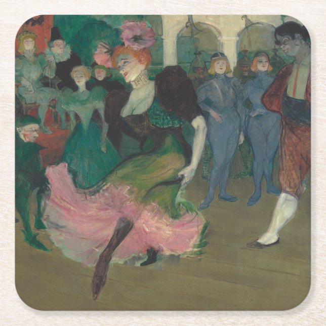 Tanzen des Bolero - Malerei Toulouse-Lautrec Rechteckiger Pappuntersetzer (Vorderseite)
