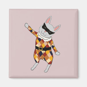 Tanzen-Harlekin-Häschen-Magnet Magnet