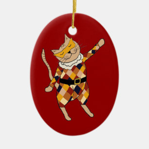 Tanzen-Harlekin-Miezekatze-Verzierung Keramikornament