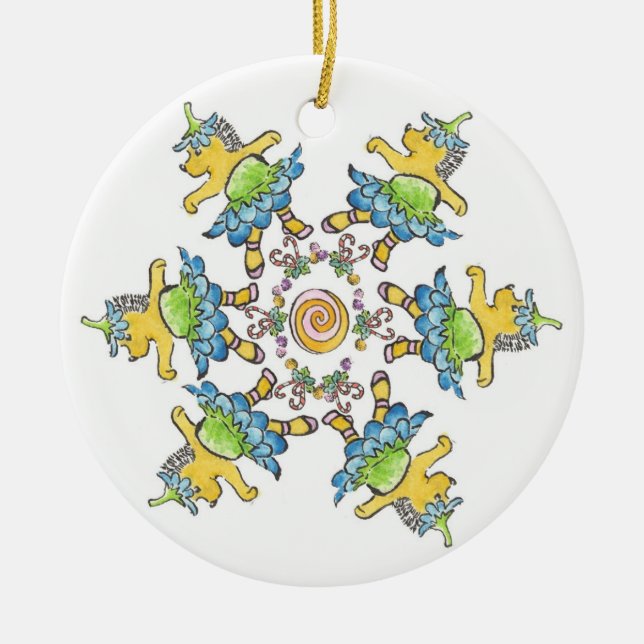 Tanzen-Igel Keramikornament (Vorne)