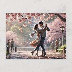 Tanzen im Ueno Park Japan im Frühjahr Postkarte
