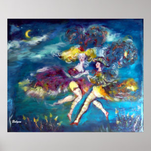 TANZEN IN DER NACHT Karneval Tänzer İn Mondlicht Poster