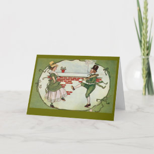 Tanzen-Kobold-Vintager St Patrick Tag Karte