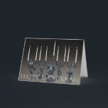 Tanzen Menorah Chanukka Karte<br><div class="desc">Ursprünglicher themed Entwurf Chanukkas basiert auf einem Set Skulpturen.</div>
