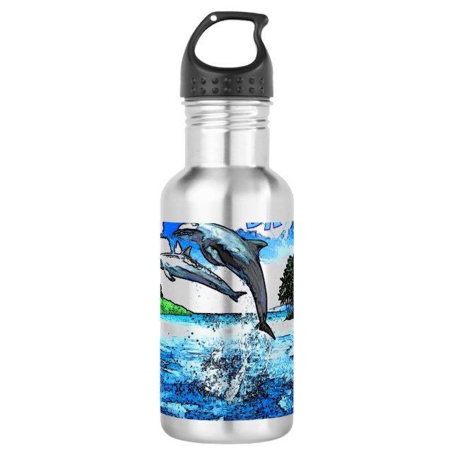 Tanzen mit Delphinen Trinkflasche (Vorderseite)