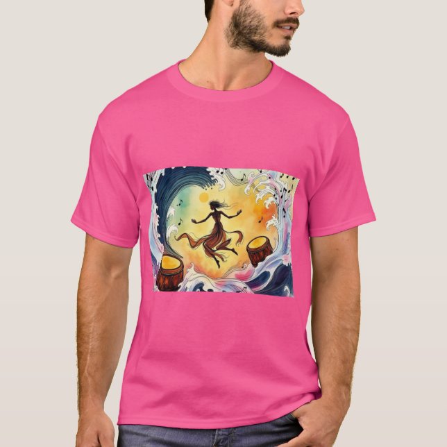 Tanzen mit dem Universum - Abstrakte Energiekunst T-Shirt (Vorderseite)