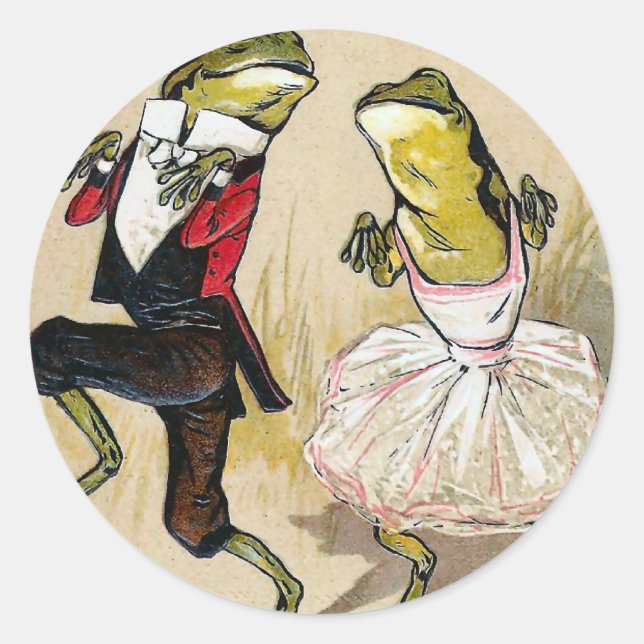 Tanzen mit den Fröschen Runder Aufkleber (Vorderseite)