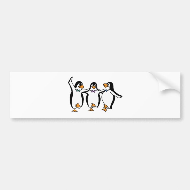 Tanzen-Pinguine Autoaufkleber (Vorne)