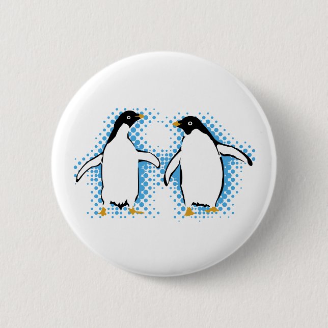 Tanzen-Pinguine Button (Vorderseite)