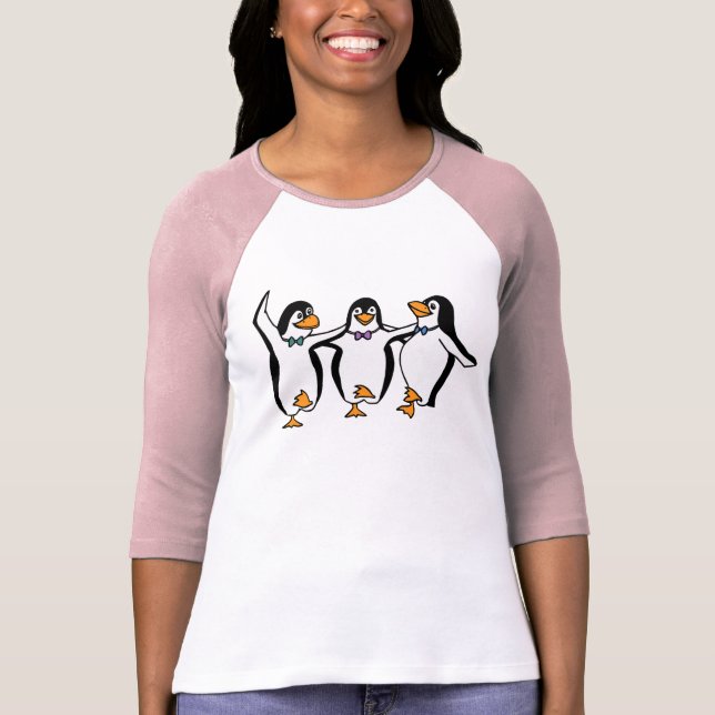 Tanzen-Pinguine T-Shirt (Vorderseite)