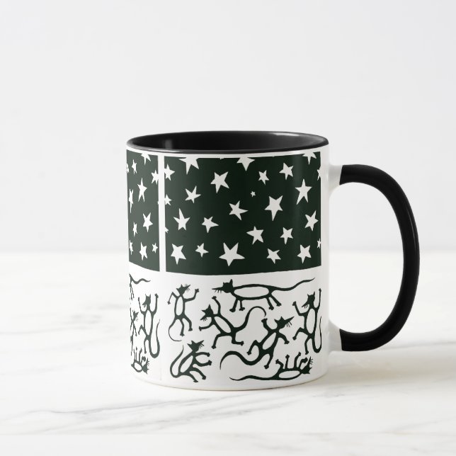 Tanzen-Ratten unter einer Stern-Gefüllten Nacht Tasse (Rechts)