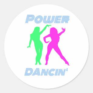 Tanzen - Retro Power Dancin 'Girls Runder Aufkleber