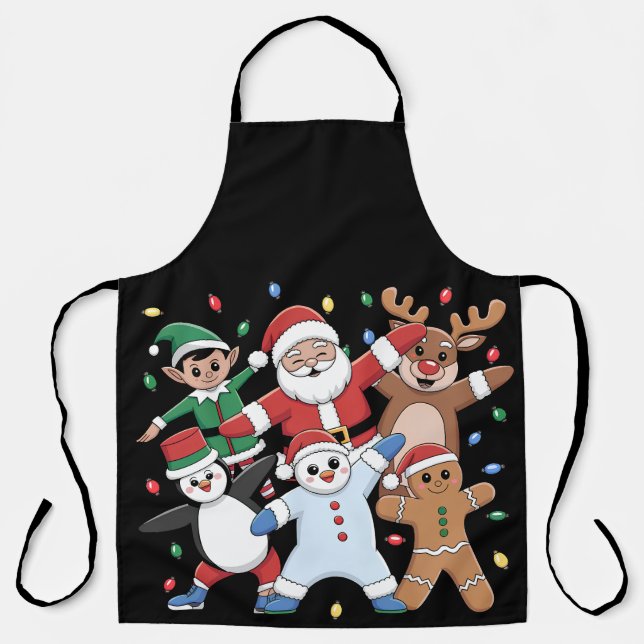 Tanzen Santa Elf und Freunde Schürze (Vorderseite)