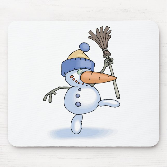 Tanzen-Schneemann Mousepad (Vorne)