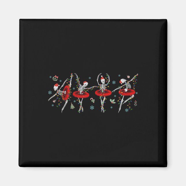 Tanzen Skeleton Ballerina Magnet (Vorne)