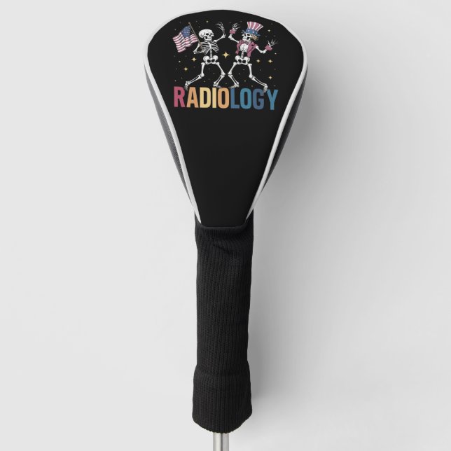 Tanzen Skeleton Radiologie Röntgen Tech Patriotic Golf Headcover (Vorderseite)