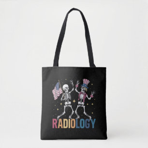 Tanzen Skeleton Radiologie Röntgen Tech Patriotic Tasche