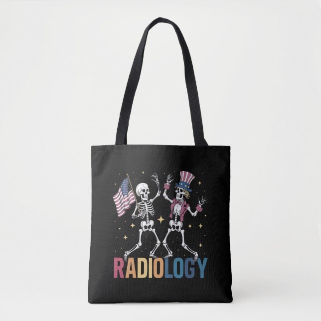 Tanzen Skeleton Radiologie Röntgen Tech Patriotic Tasche (Vorderseite)
