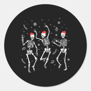 Tanzen Skeleton Weihnachten 2025 Spooky Funny Chri Runder Aufkleber