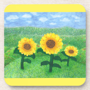 Tanzen-Sonnenblume-Untersetzer-Set Getränkeuntersetzer
