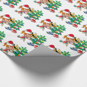 Tanzen um die Baumgeschenkwrappe Geschenkpapier