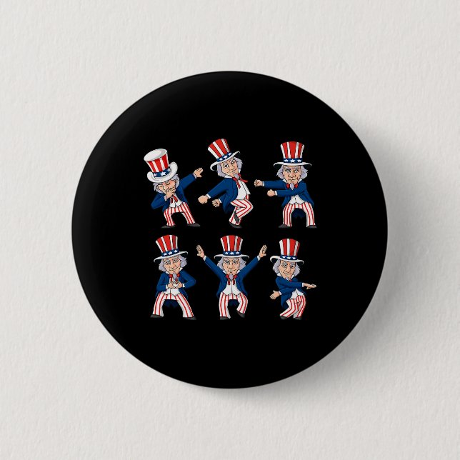 Tanzen Uncle Sam 4. Juli Tanz Challenge Boys Button (Vorderseite)