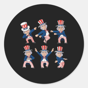 Tanzen Uncle Sam 4. Juli Tanz Challenge Boys Runder Aufkleber