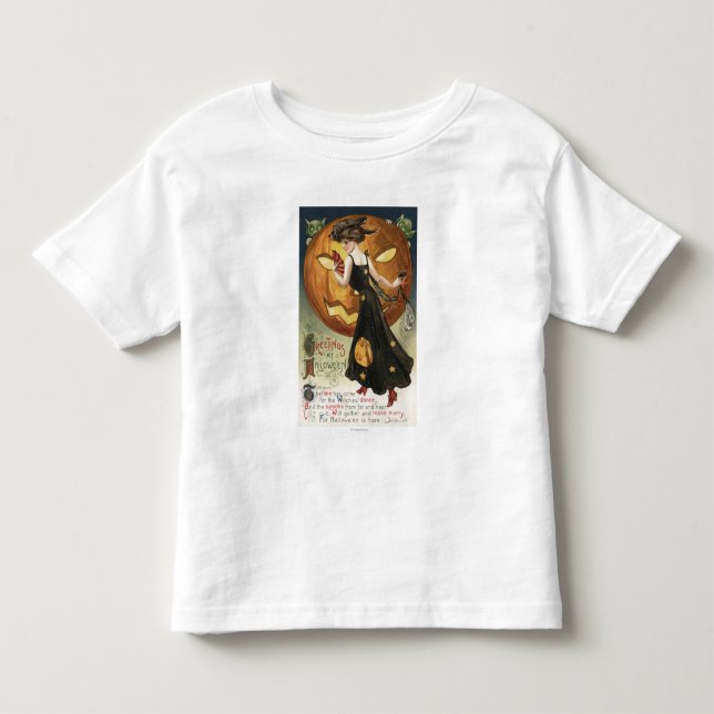 Tanzen und Kürbis Halloweens GreetingWitch Kleinkind T-shirt (Vorderseite)