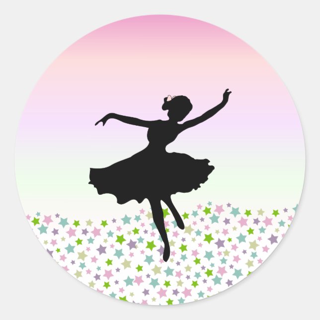 Tanzen unter den Sternen - rosa Sonnenuntergang Runder Aufkleber (Vorderseite)