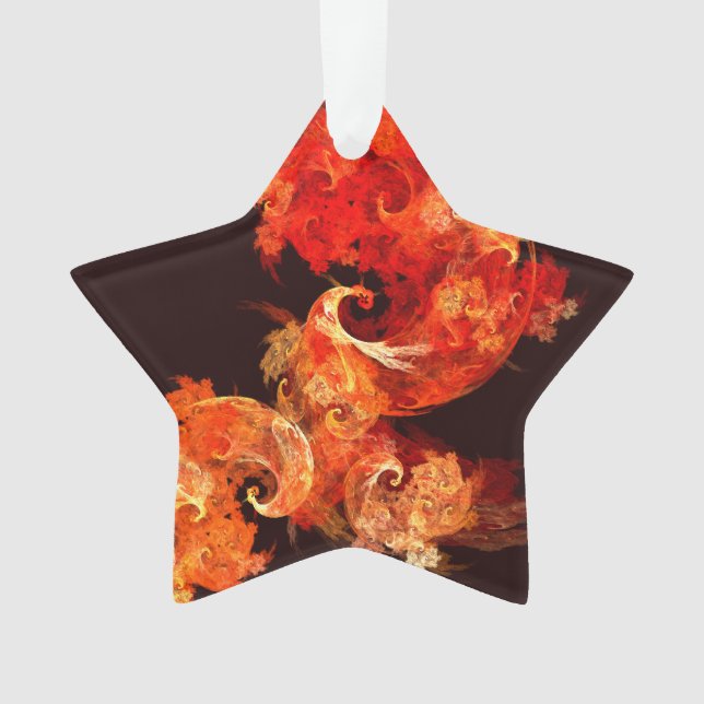 Tanzen von Feuervögeln Abstrakte Kunst Akryllische Ornament (Vorderseite)