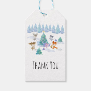 Tanzen Waldtiere Weihnachten Danke Geschenkanhänger