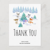 Tanzen Woodland Animals Wasserfarbe Vielen Dank