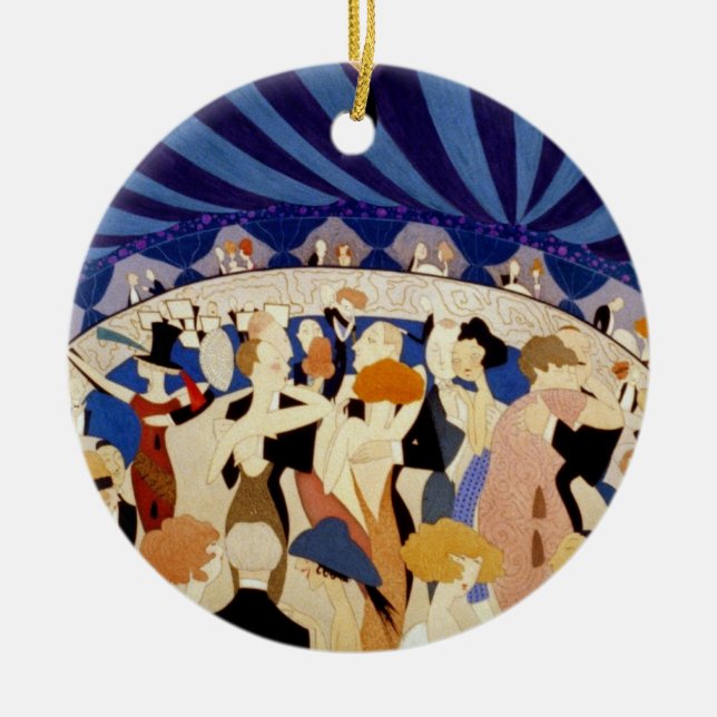 Tanzen zu einer Jazzband Keramik Ornament (Vorne)