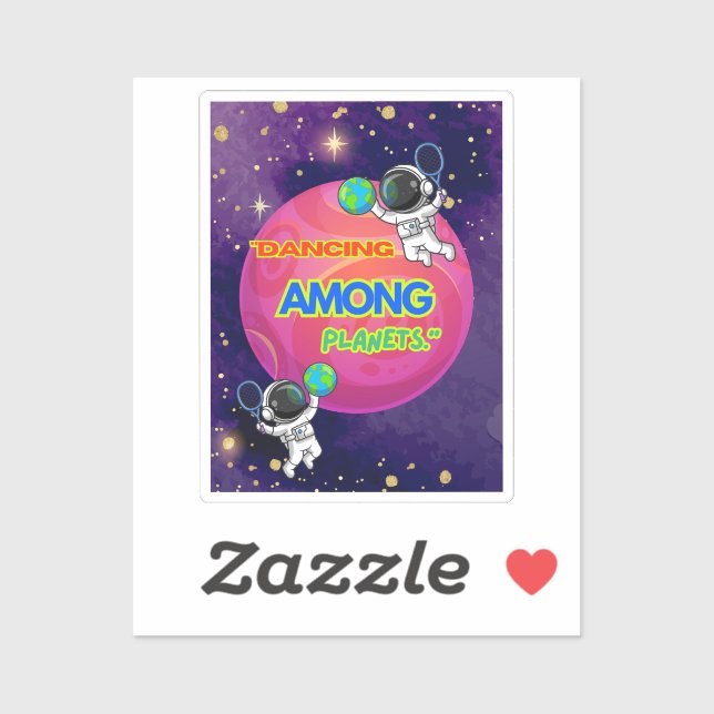 TANZEN ZWISCHEN PLANETEN AUFKLEBER (Blatt)