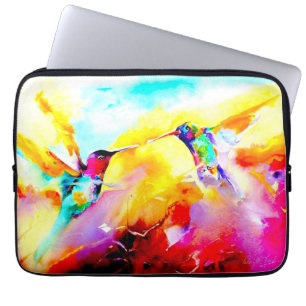"Tanzend in Farbe" Kolibri-Druck Laptopschutzhülle