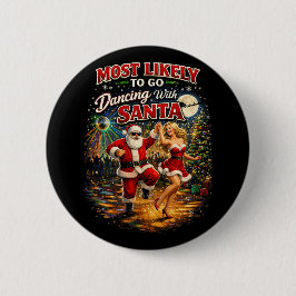 Tanzend mit dem Weihnachtsmann Button