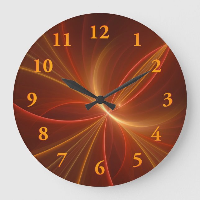 Tanzend mit moderner abstrakter Fraktalkunst Große Wanduhr (Vorderseite)