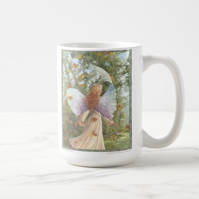 "Tanzend verlässt" weiße Keramikkaffee-Tasse Kaffeetasse (Rechts)