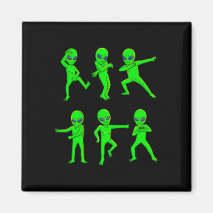 Tanzende Außerirdischen Halloween Green Alien Danc Magnet