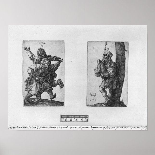 Tanzende Bauern und ein Bagpipe Player, 1514 Poster (Vorne)