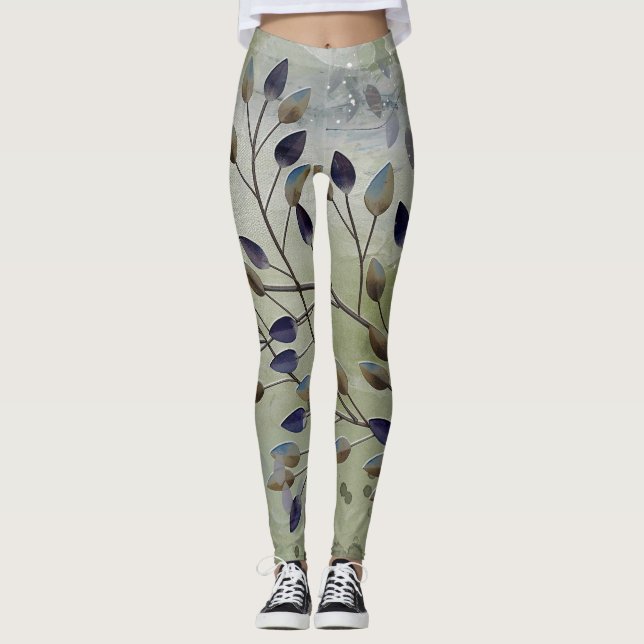 Tanzende Blätter Leggings (Vorderseite)