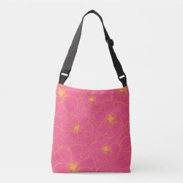 Tanzende Blume Crossbody Bag in Rosa Tragetaschen Mit Langen Trägern